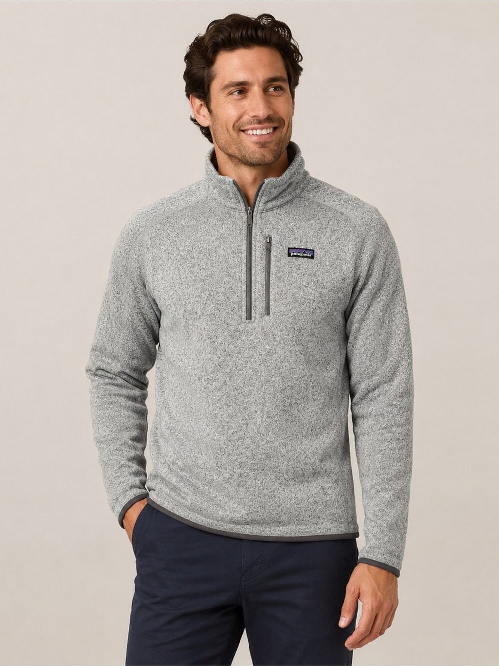 Patagonia Men’s Gray Heather 1/4 Zip Fleece Pullover Sweater Size XL